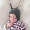 thumbnail image 3 of LpwkSSA Crochet Earflap Hats Cute Ears Beanie Cap Winter Warm Knit Caps for Toddlers Baby Girls and Boys (Gray,Free Size), 3 of 5