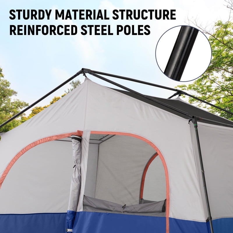 HIKERGARDEN 8 Person Camping Tent - Portable Family Cabin Tent for Camp, Windproof Fabric Camp Tent Outdoor for Hiking, Backpacking, Traveling