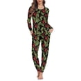 thumbnail image 2 of Conjunto de pijama elegante de Navidad para mujer, ropa de dormir informal, jersey de manga larga con estampado a pedido, ropa de estar cómoda, 2 of 4