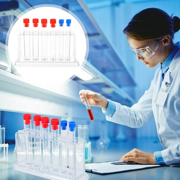 WASHWEPE 1 Set Test Tube Rack Plastic Laboratory Kit For Educational Supplies And Researchers 11.8x5.1x2in