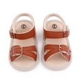 thumbnail image 2 of Laurenza's Baby Girls Summer Leather Brown Buckle Sandals Size 2 6-12M, 2 of 2