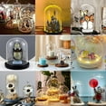 thumbnail image 3 of Glass Display Showcase with Base Decorative Display Dome Miniature Case Snowglobe for Fairy Lights Plants Flower Craft Display Beach Christmas Decoration 3x4inch for diy, 3 of 9