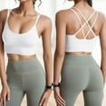 thumbnail image 2 of Everyday Bras for Women Small Bras Mesh Sports Bra Seamless Sports Bra Bandeau Sports Bra Womens Workout Bra Womens Bras Comfortable Push up plus Sized Sports Bra Keyhole Bra Bra with Back White L, 2 of 5
