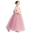 thumbnail image 2 of V-Neck Satin Flower Girl Dress Junior Bridesmaid Gowns for Wedding Communion Baptism 522 8, 2 of 4