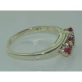 thumbnail image 5 of LBG British Made 18k White Gold Natural Ruby Womens Trilogy Ring - 33 size options - Size 6.25, 5 of 7