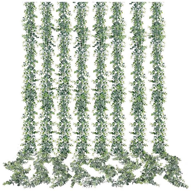 Guirnalda de Eucalipto Artificial, Paquete 8 Guirnaldas Verde, Plantas Colgantes ImitacióN, Enredaderas, 6 Pies/Hebra para DecoracióN