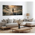 thumbnail image 3 of 3Pcs Jesus Walking On Water Canvas Wall Art Christian Bible Stories Painting Picture Wall Decor Religious Spirit Faith Poster Print Artwork For Living Room Bedroom Church（Only canvas）, 3 of 6