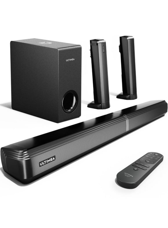 ULTIMEA 4.1ch Sound Bars for TV with Subwoofer, 2-in-1 Detachable Soundbar for TV, Bluetooth 5.3 Sound Bar, 3 EQ Modes & BASSMX TV Speakers, ARC/Optical/Aux, Wall Mount, Apollo S50 Detachable Series