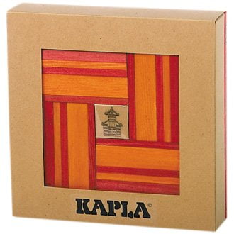 Kapla Building Blocks - Kapla 40 Unique Building Blocks w/ Book Red and Orange