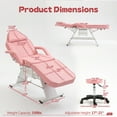 thumbnail image 6 of Tattoo Chair for Client, Esthetician Facial Bed with Hydraulic Stool, Lash Massage Table with 2-Tray, Multi-Purpose Black Lash Bed for Artist Spa Salon Beauty Equipment, Pink, 6 of 7