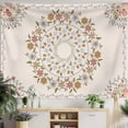 thumbnail image 6 of PBOBRIICH Floral Medallion Tapestry Bohemian Mandala Tapestry for Bedroom Brown Hippie Tapestry Wall Hanging for Room,60Wx79L, 6 of 6