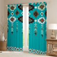 thumbnail image 2 of Feelyou Teal Aztec Women Curtains Pack of 2 (42x84 Each), Rustic Farmhouse Curtains Blackout, Mandala Southwestern Bedroom Curtains, Living Room Curtains Decor, 2 of 6