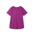 thumbnail image 4 of Woman Within Plus Size Short-Sleeve V-Neck Shirred Tee, 4 of 6