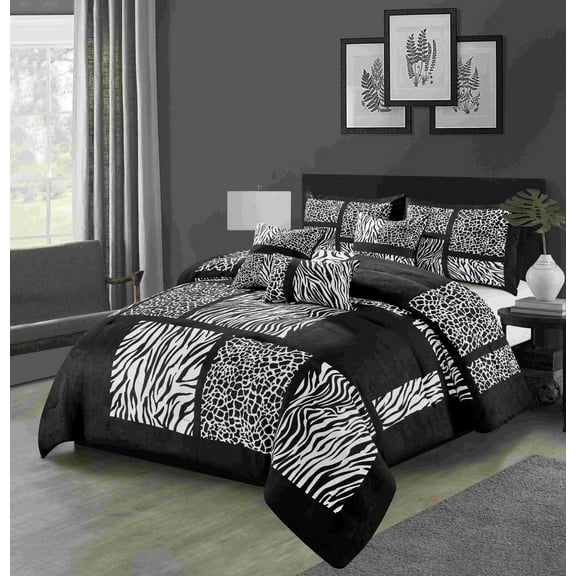 Empire Home 6-Piece Comforter set Safari Zebra Suede Super Soft