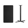 thumbnail image 2 of Bowery Hill 24" x 42" Restaurant Bar Table in Black and Walnut, 2 of 2