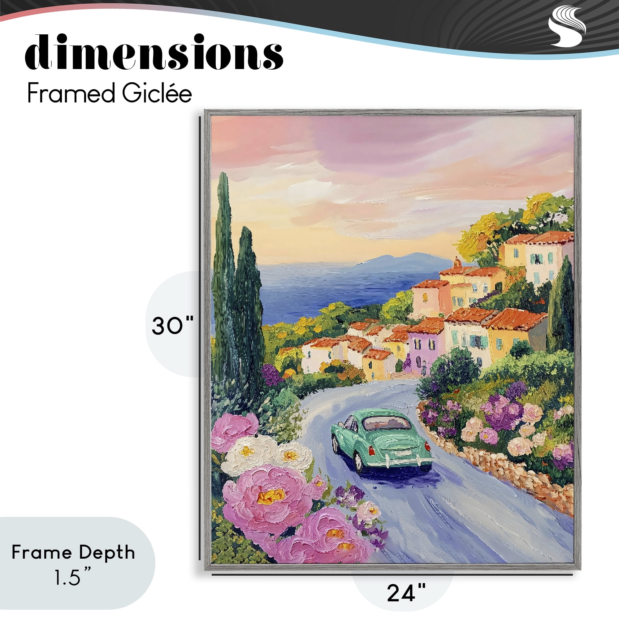 Stupell Industries Driving Along The Coast Gray Framed Giclee Art, design by The Prints Vibe