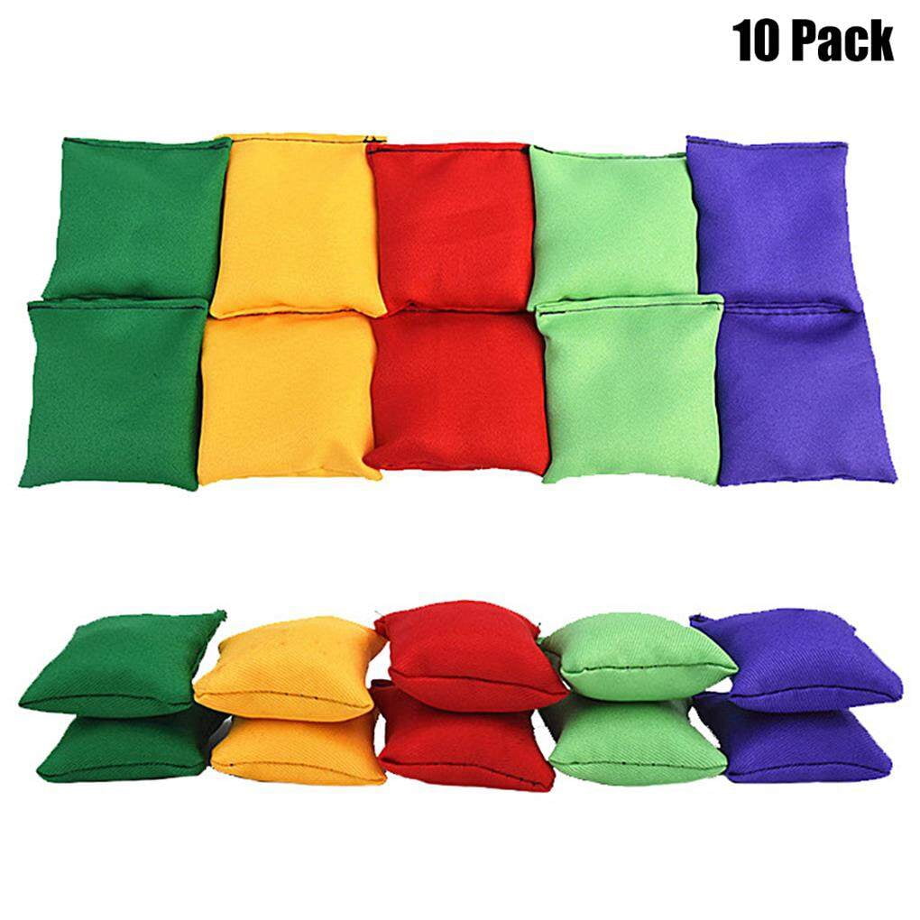 Oneroomone 10 Pièces Jeux de Lancer Cornhole Sacs, 10 Couleurs Sacs de Haricots Enfants et Adultes