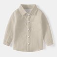 thumbnail image 4 of Wancir Boy's Long Sleeve Single Chest Pocket Classic Kids Shirt Button Down Shirt, 4 of 6