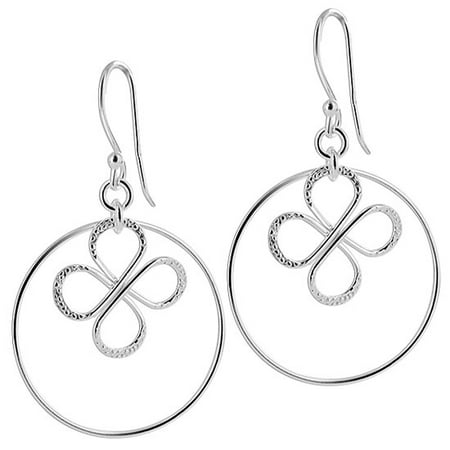 Precious Butterfly Earrings - Gem Avenue 925 Sterling Silver Hoop with Textured Butterfly Dangle Earrings French Ear Wire