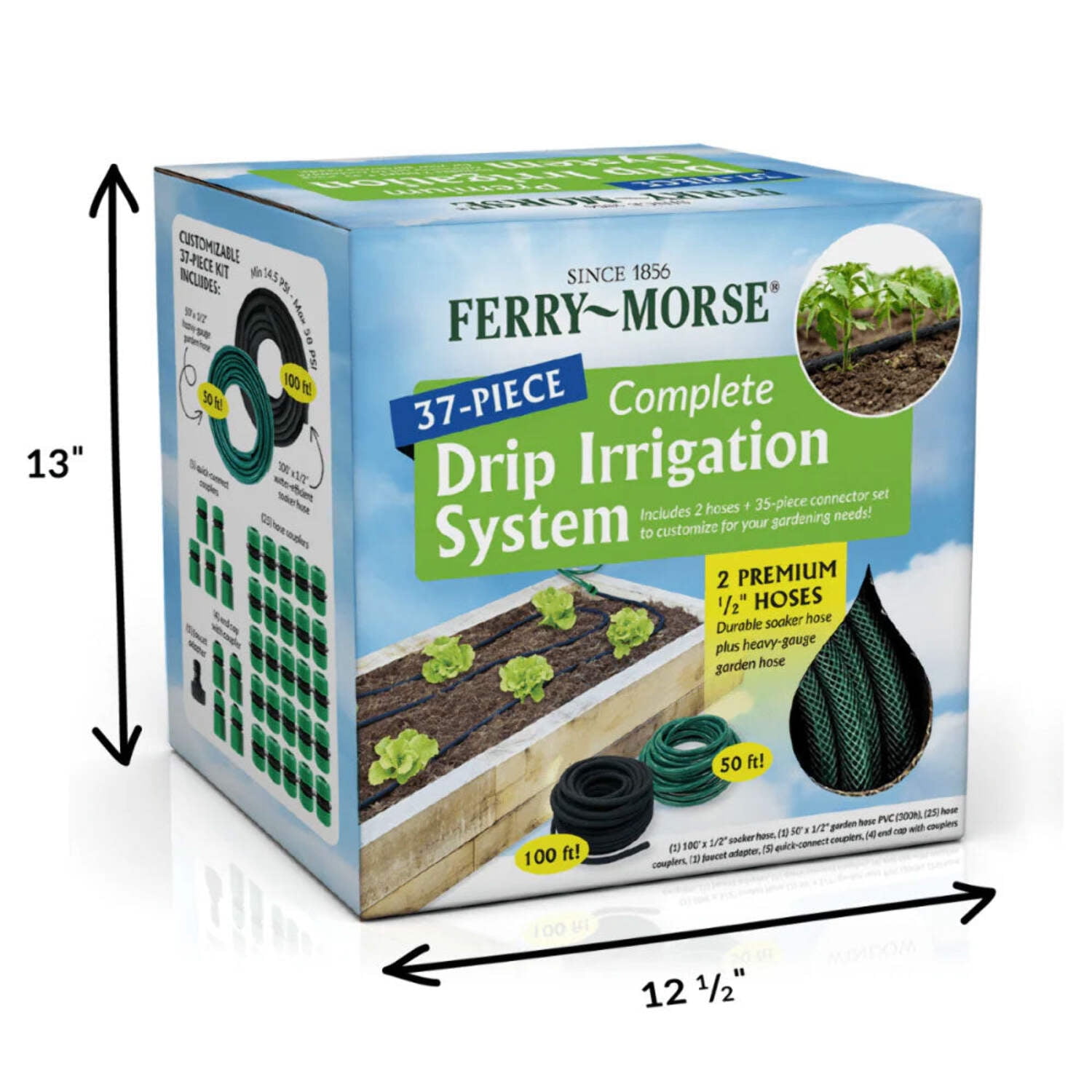 Ferry-Morse Complete Drip Irrigation System with 100ft Soaker & 50ft Garden Hose