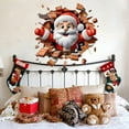 thumbnail image 3 of Tuscom Christmas Wall Stickers for Teens Room, Fun 3D Santa Claus Break Through Wall Decals, Holiday Window Clings for Home Decor, Festive Xmas Bedroom Playroom Art, Easy to Apply Vinyl Sticker, 3 of 4