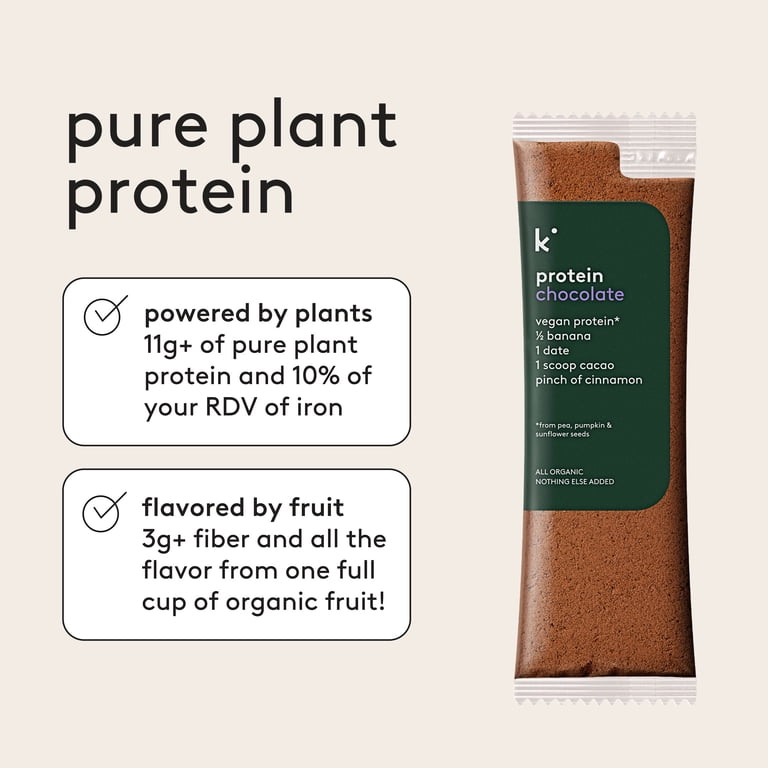 Kencko Chocolate Organic Instant Fruit & Veggie Protein Smoothies