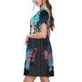 thumbnail image 2 of Easygdp Artistic Moon Valley Wolf para Vestido Transpirable de Mujer, Vestido Suelto de Manga Corta con Pliegues y Bolsillos para el Verano, 2 of 6