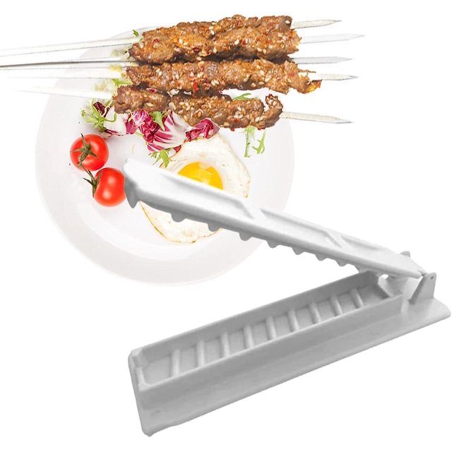 Máquina para hacer parrillas antiadherentes resistente al calor, para exteriores, apta para alimentos, sin BPA, manual, para brochetas, herramienta para acampar