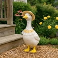 thumbnail image 3 of Porch Goose Outfits, Fits 23 Inch Goose and Small Dogs Cats Straw Hat Ruffle Collar Set for Garden Lawn Decor, 3 of 9