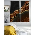 thumbnail image 3 of Brown Marble Sheer Curtains 72 Inch Length 2 Panels Set, Gold Abstract Vintage Modern Ombre Art Voile Window Treatment Rod Pocket Curtains Sheers Drapes for Bedroom/Living Room/Kitchen 52"x72"x2, 3 of 7