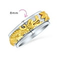 thumbnail image 5 of Bling Jewelry Mens Two Tone Titanium Wedding Band Ring with Gold Silver Dragon Design for Men, 5 of 5