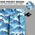thumbnail image 5 of Kitchen Curtains 24 Inch Short - 3 Panel Set, Shark Whale Dolphin Ocean Theme, Rod Pocket Window Curtain, 100% Polyester for Nautical Farmhouse Kitchen, Easy Wash, 5 of 6