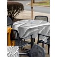 thumbnail image 5 of Outdoor Tablecloth with Umbrella Hole for Patio/Picnic/Party/Camping, Grey Geometric Waterproof Table Cloth Square Cover Washable, Modern 3D Relief Abstract Minimalist (60"x 60"), 5 of 9
