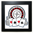 thumbnail image 1 of Poker Chips Turntable ilustración Mesa de pared con marco cuadrado negro, 1 of 4