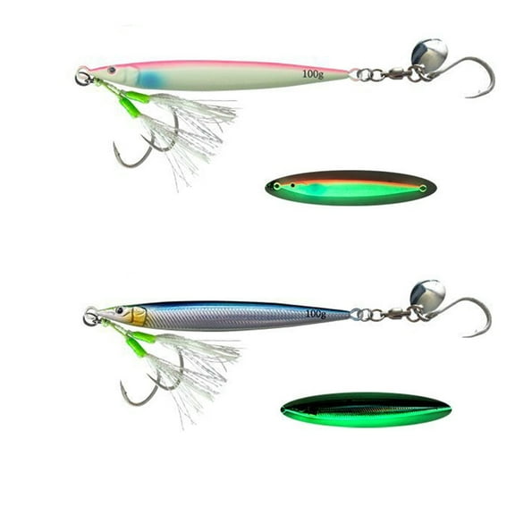 2pcs 3D Printed Fast Sinking Metal Jig Sea Bass Lure 60g Saltwater Shore Casting Jigging Artificial Bait