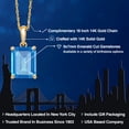 thumbnail image 2 of Gem Stone King 14K Yellow Gold Swiss Blue Topaz Pendant Necklace | 2.50 Cttw | Gemstone November Birthstone | Octagon 9X7MM | Gold Necklace for Women | With 18 inch Gold Chain, 2 of 6