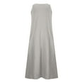 thumbnail image 6 of Summer Plus Size Dresses for Womens 2025 Fashion Casual Solid Color Sleeveless Round Neck Pocket Dress Skirt, 6 of 7
