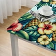 thumbnail image 4 of COMIO Square Fitted Tablecloth Tropical Pineapple Decorative Pineapple Flower Pillowcase White, 4 of 7