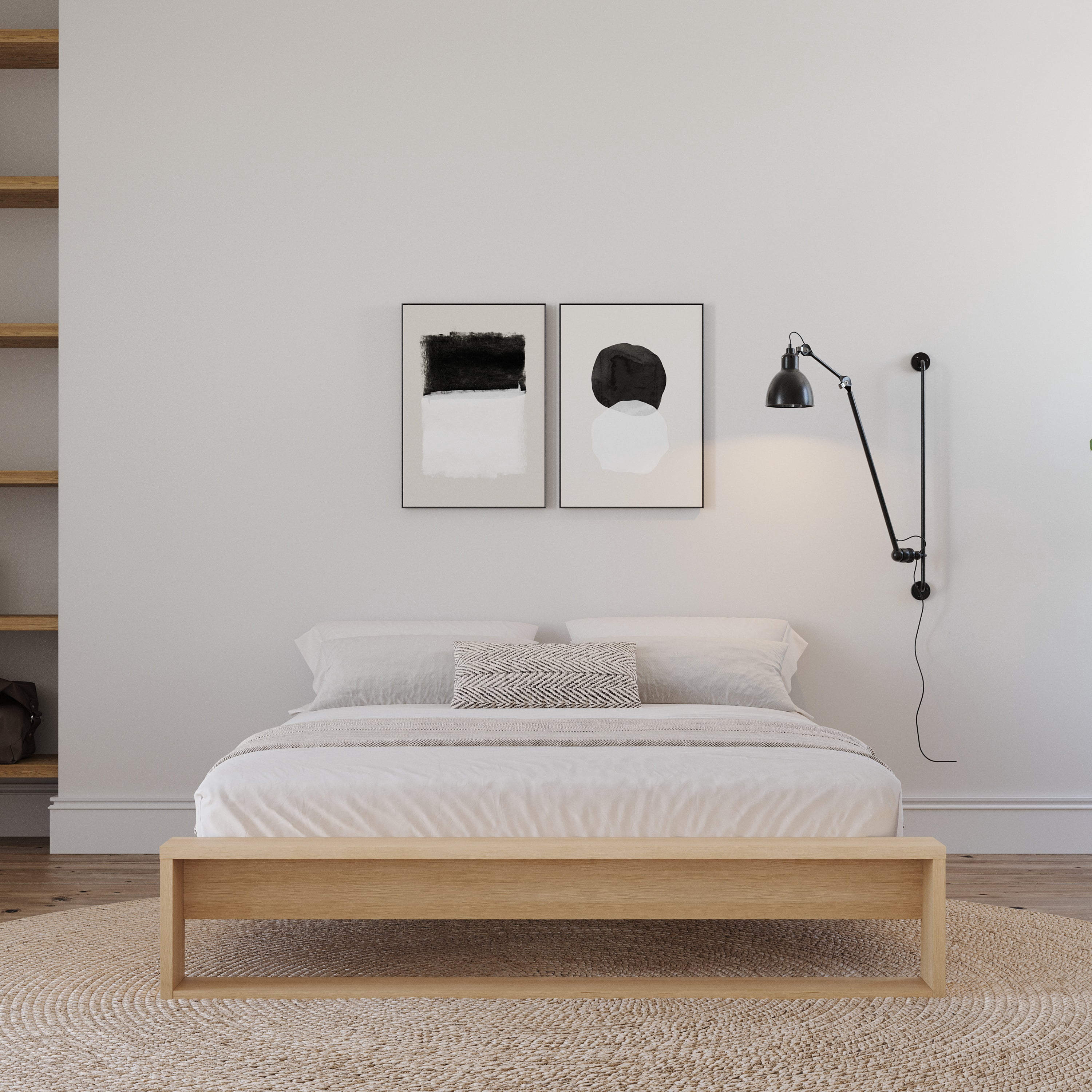 Nexera Gael 12" Platform Bed Frame with Slats, Queen