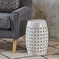 thumbnail image 1 of Christopher Knight Home Jorell Indoor Lace Cut Iron Accent Table, White, 1 of 5