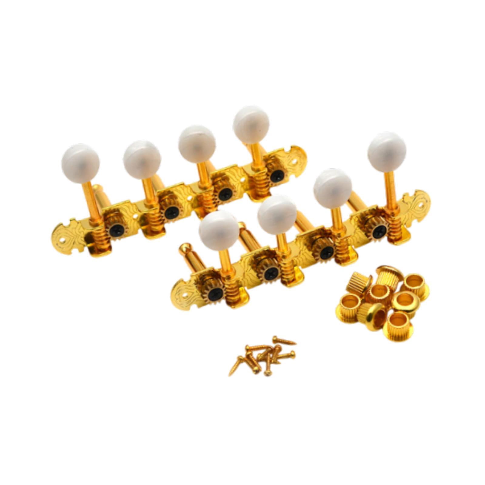 Dualoai 2 Pieces Mandolin Tuning Pegs Knobs Professional 4L 4R String Tuning Pegs Guitar Gold