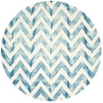 thumbnail image 2 of Safavieh Dip Dye Lara Distressed Wool Area Rug, Ivory/Turquoise, 7' x 7' Round, 2 of 10