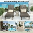 thumbnail image 6 of Patio Lounge Chair Set of 2, Outdoor Chaise with Adjustable Backrest, Outdoor Lounger Recliner for Poolside, Patio, Yard, Resin Material | Waterproof | Easy to Assemble|Max Weight 440 lb Light Brown, 6 of 7