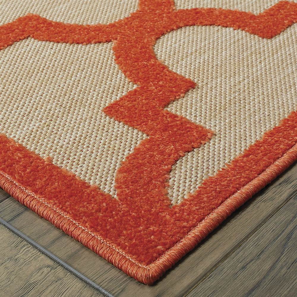 Sphinx Cayman Area Rug 660O9 Sand Outdoor Curved 9' 10" x 12' 10" Rectangle