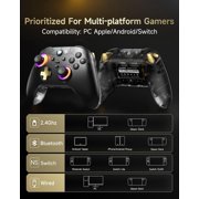 EasySMX D05 PC Controller - Enhanced Wireless Bluetooth Pro Controller with Charging Dock/Hall Sensor/RGB Lighting - No Stick Drift, No Dead Zone - Work for Windows PC, Android, Steam and Switch