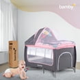 thumbnail image 3 of Cuna Corral para Bebé Plegable con Cambiador y Colchón Impermeable Memory rosa Grande, 3 of 10