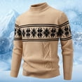 thumbnail image 2 of ChaoLingNeng Mens Winter Lined Hooded Sweater Long Sleeve Pullover Warm Knitted Outerwear Casual Soft Comfortable Button Knitted Sweaters, 2 of 4