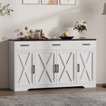 thumbnail image 4 of Kojooin 55” Large Sideboard Buffet Cabinet, Farmhouse Kitchen Storage, Adjustable Shelves, 4 of 9
