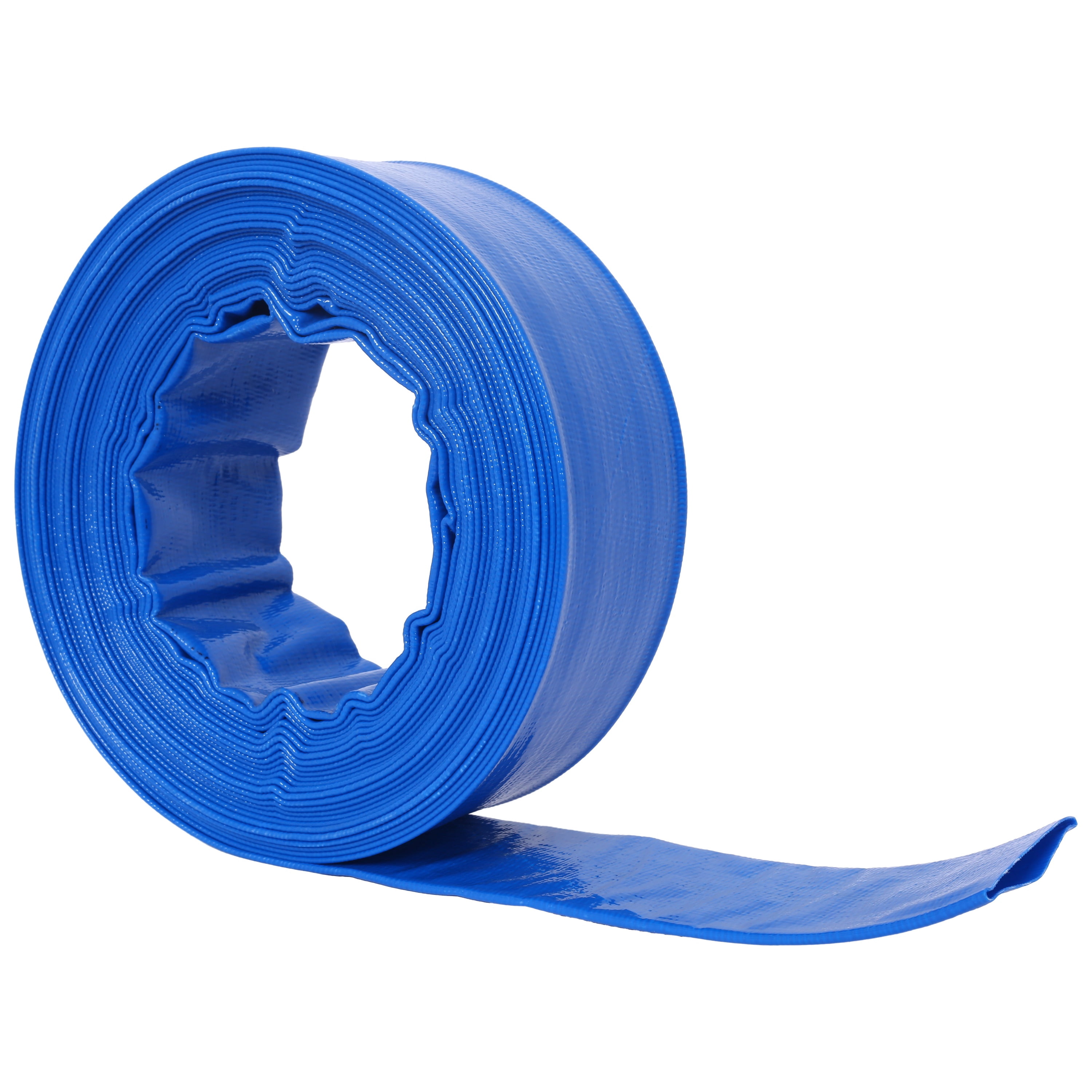 Heavy Duty Backwash Hose with Metal Clamp, 1-1/2"(Flat 2.6") width, 50ft Pool Drain Hose for Swimming Pools Filter Pump