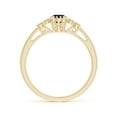 thumbnail image 2 of ANGARA Natural Aeon Sapphire Milgrain Engagement Ring with Trio Accents in 14K Yellow Gold for Women (Size-6x4mm) | September Birthstone, Anniversary, Jewelry Gift for Women | Natural Sapphire Ring, 2 of 10